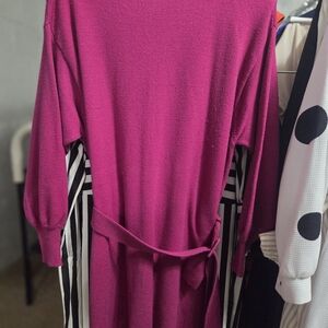 Eloquii Fuchsia Long Sleeve Dress